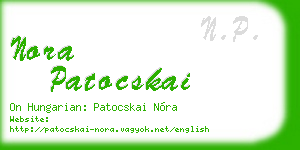 nora patocskai business card